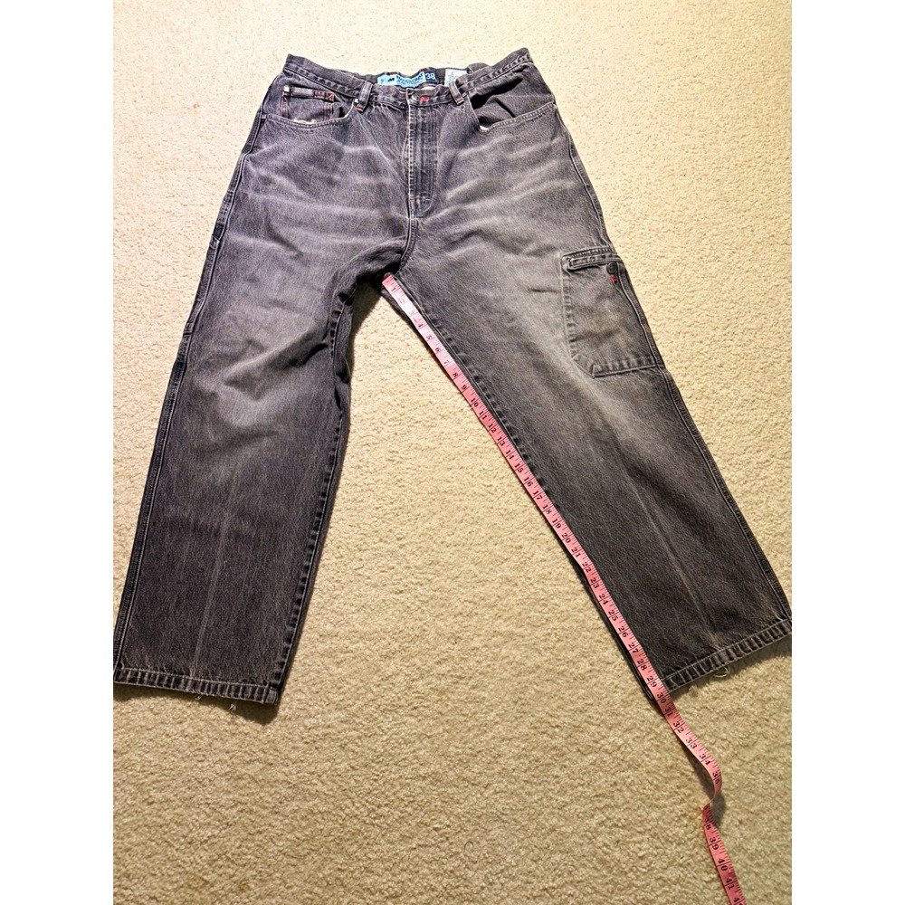 Mecca Jean Therapy Straight Jeans Men's 38 Gray Medium Wash 5-Pocket Logo